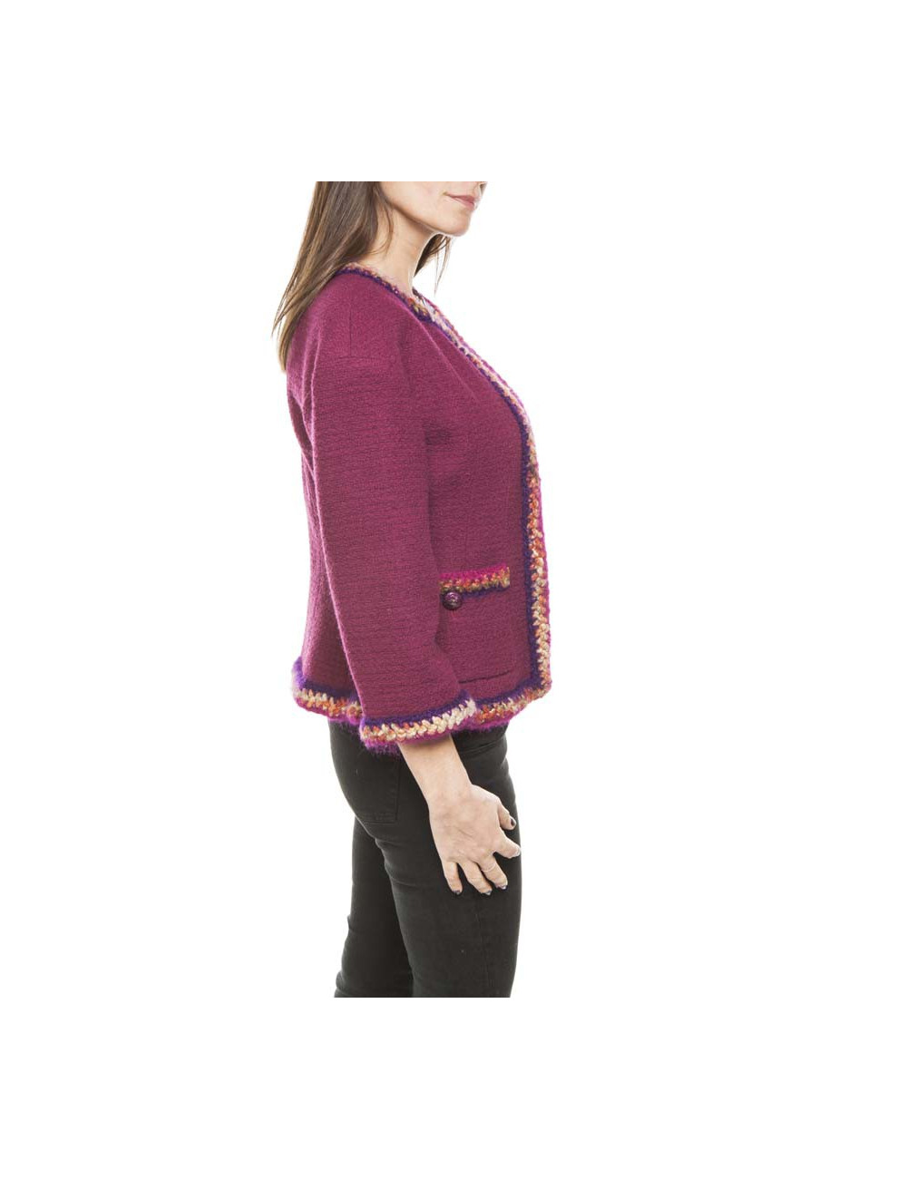 CHANEL T 34 jacket and blouse patterns geometric fuchsia