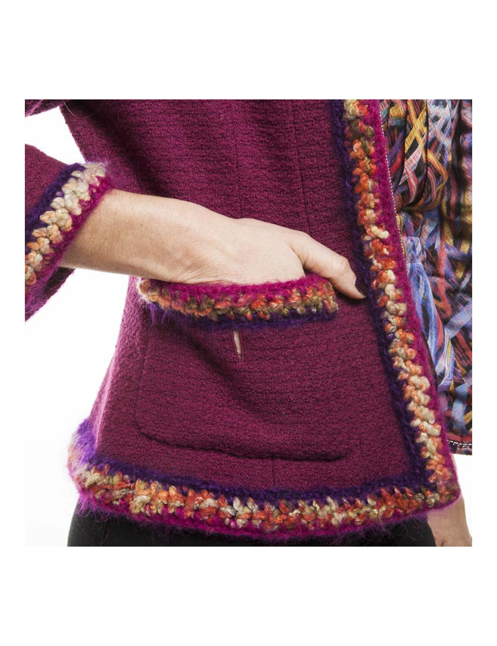 CHANEL T 34 jacket and blouse patterns geometric fuchsia