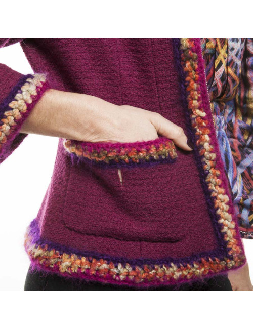 CHANEL T 34 jacket and blouse patterns geometric fuchsia