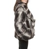 REBECCA gray chinchilla fur coat 46FR