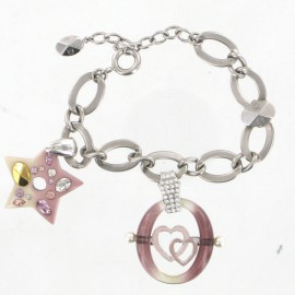DIOR star, heart and chain silver bracelet
