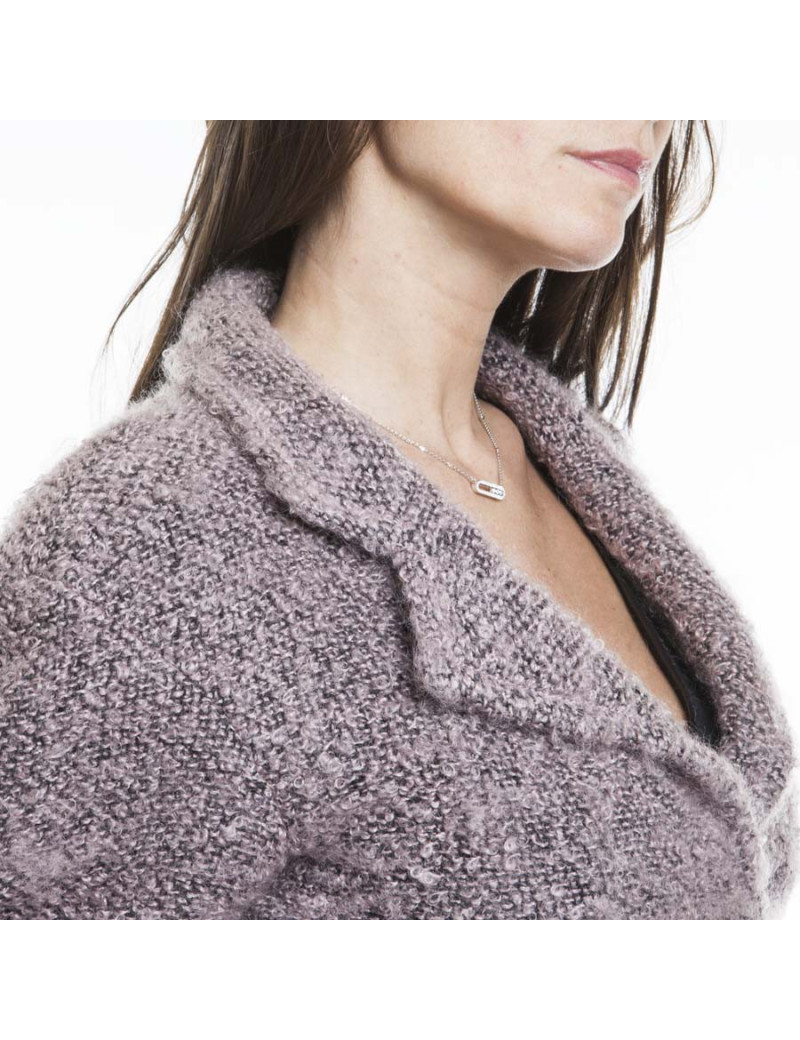 CHANEL jacket and scarf in rosewood mohair size 34FR