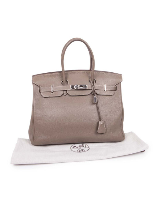 Sac Birkin 35 HERMES cuir étoupe