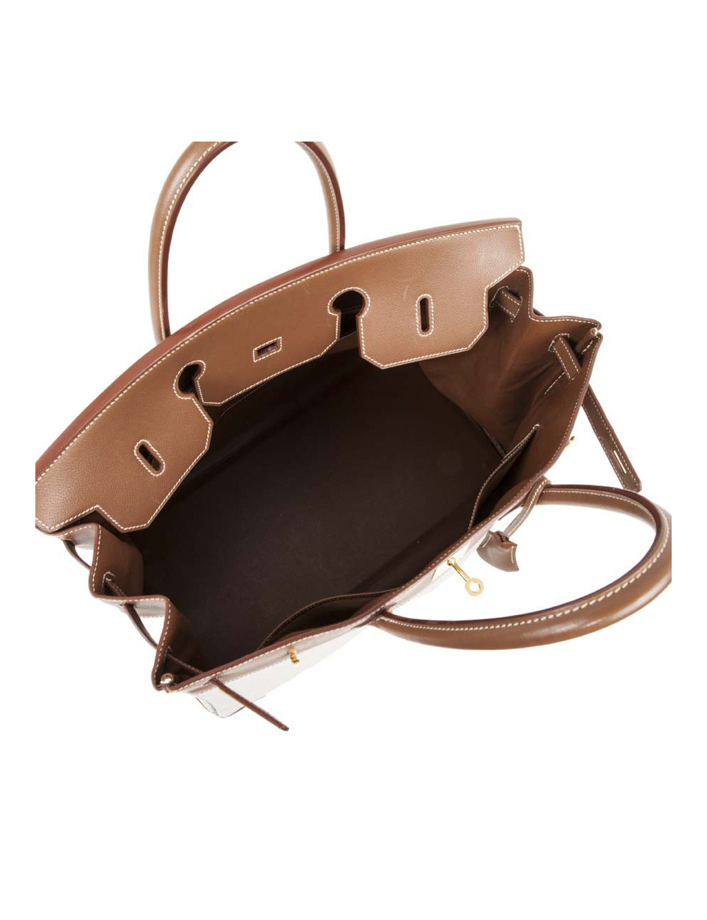 Sac Birkin 40 HERMES toile et cuir veau