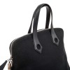 HERMES bag in black canvas and leather