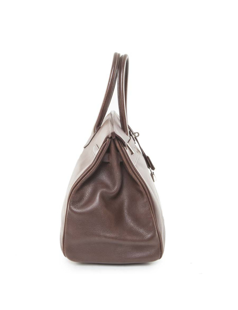 Sac Birkin 35 HERMES cuir marron chocolat