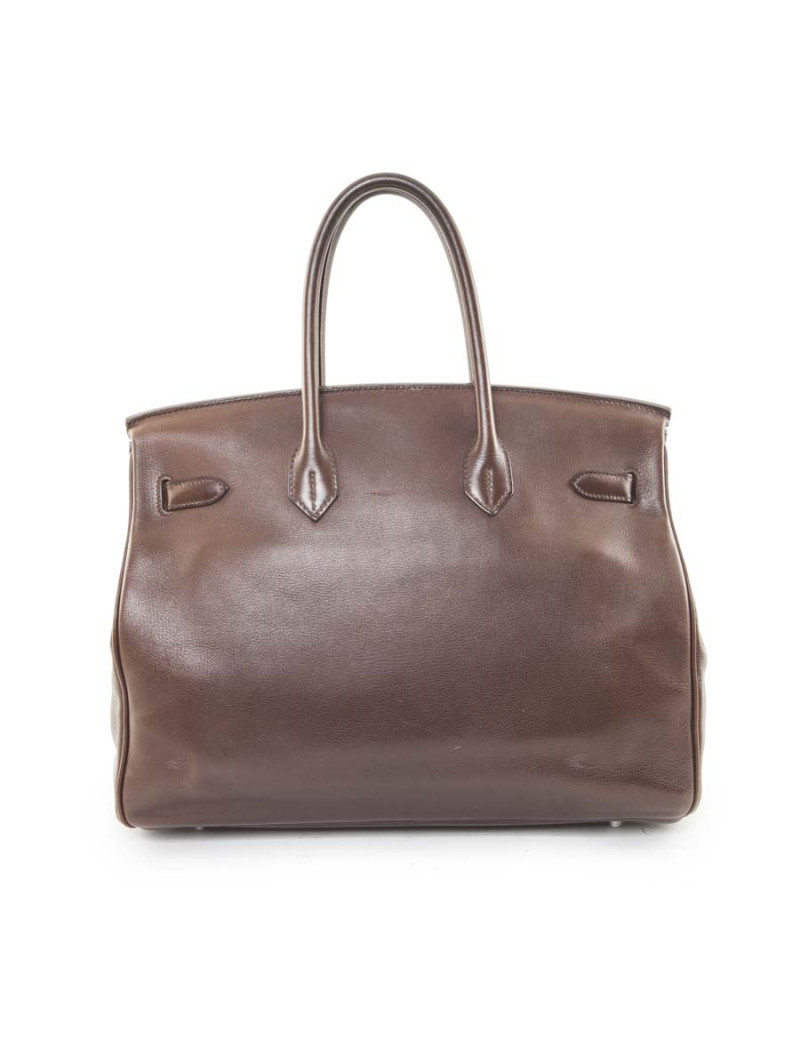 Sac Birkin 35 HERMES cuir marron chocolat