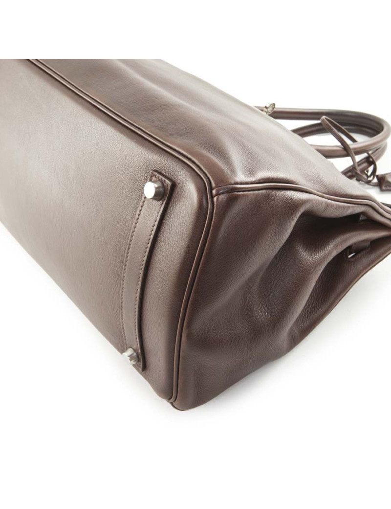 HERMES Bag Birkin 35 in Soft smooth Chocolate Leather