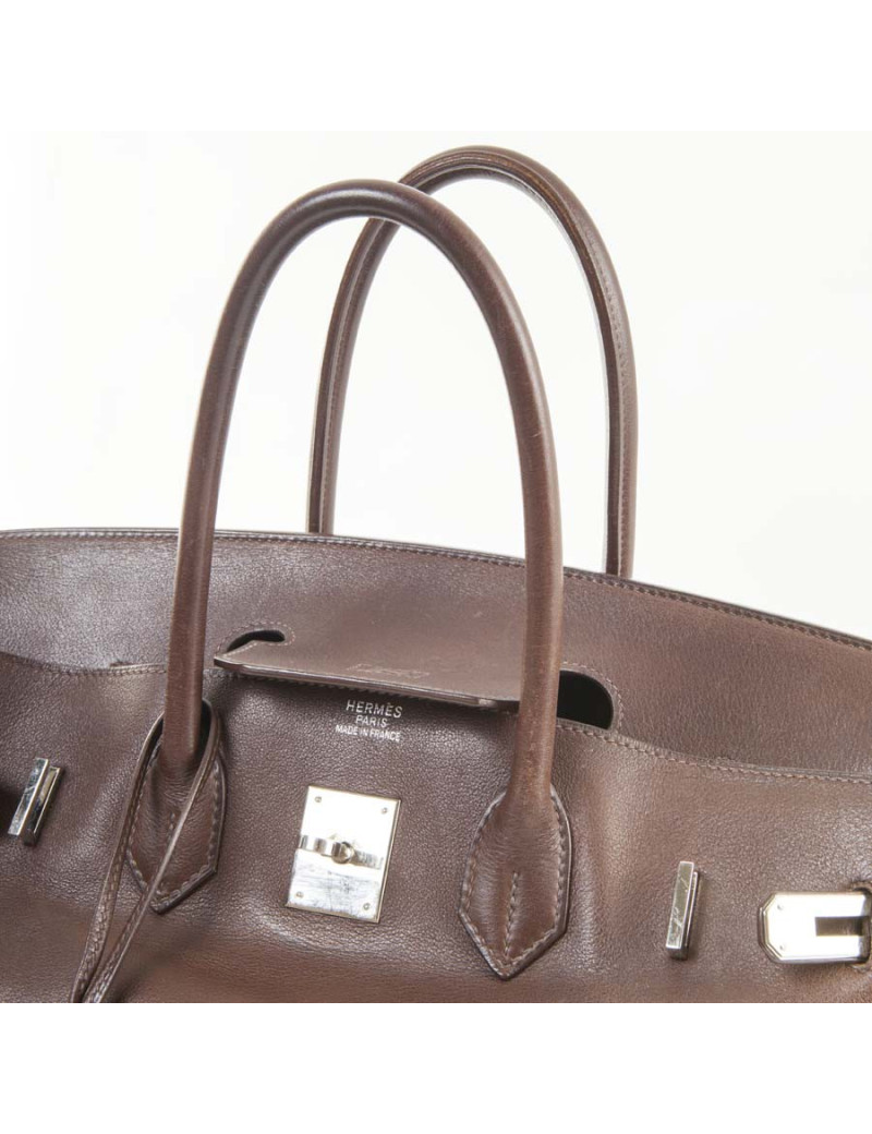 HERMES Bag Birkin 35 in Soft smooth Chocolate Leather