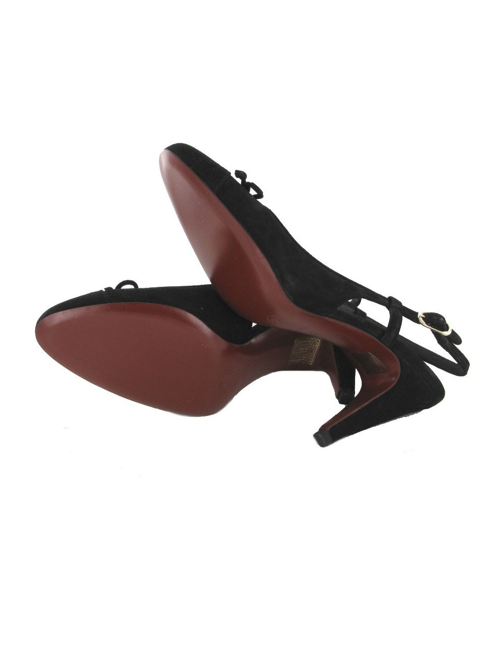 Sandales CHANEL T 37 daim noir