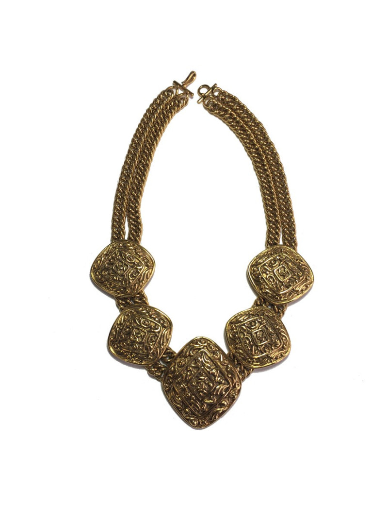 Collier CHANEL couture métal doré 