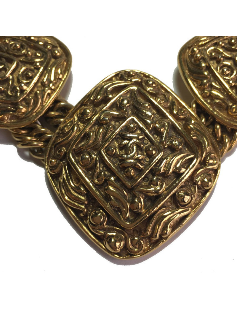 Collier CHANEL couture métal doré 