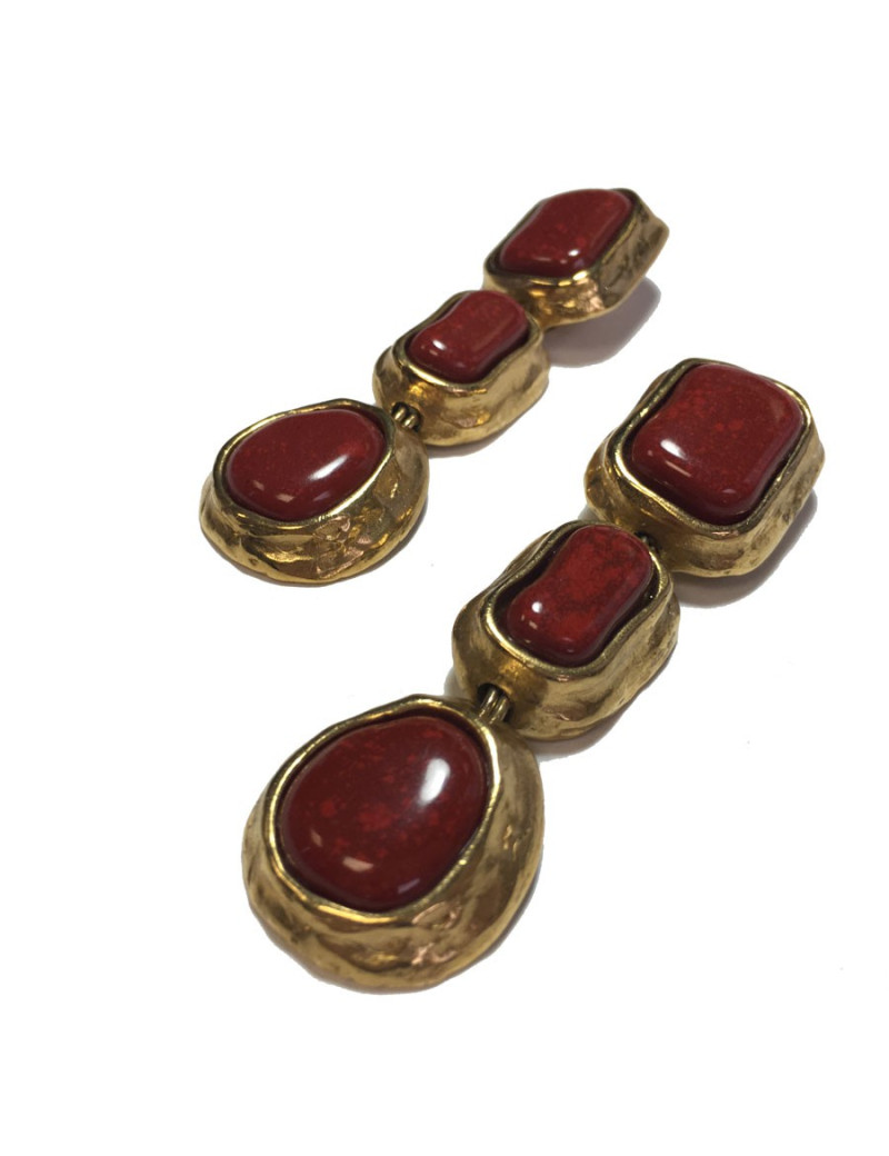 Boucles d'oreille clip YSL YVES SAINT LAURENT Vintage