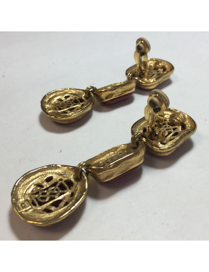 Boucles d'oreille clip YSL YVES SAINT LAURENT Vintage