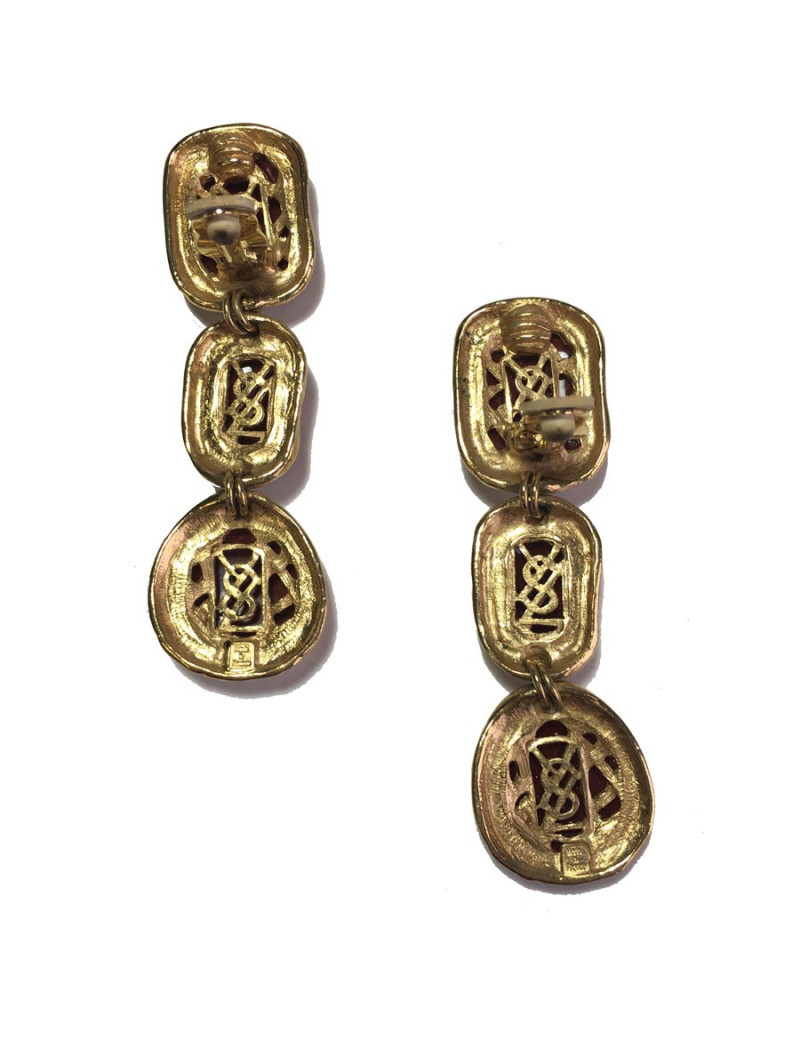 Boucles d'oreille clip YSL YVES SAINT LAURENT Vintage
