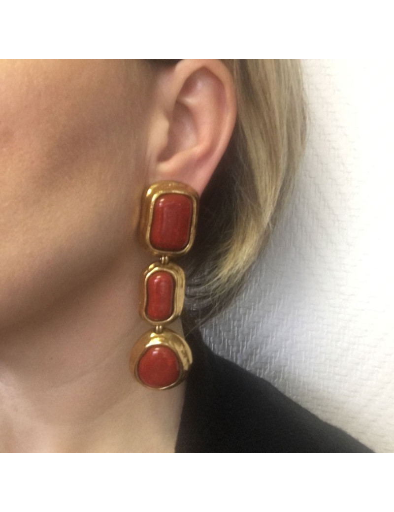 Boucles d'oreille clip YSL YVES SAINT LAURENT Vintage