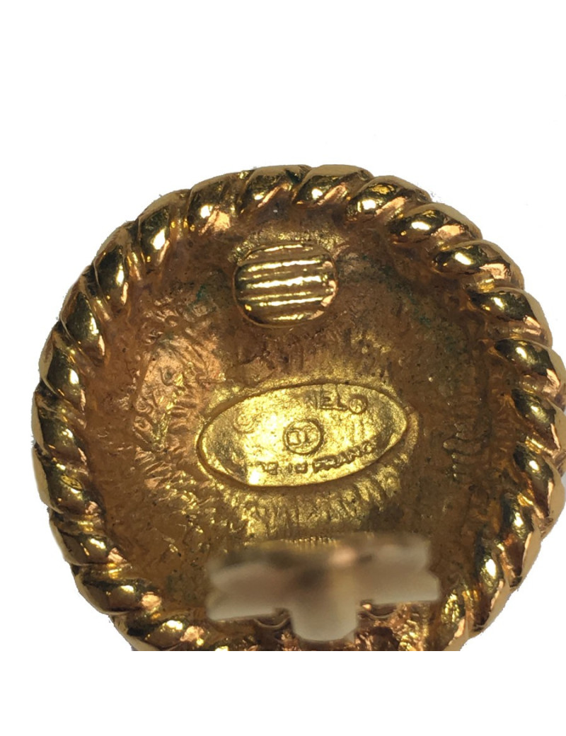 Clips CHANEL Vintage gold metal earrings