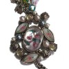 Ceinture CHANEL T80 chaîne argentée et perles multicolores