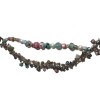 Ceinture CHANEL T80 chaîne argentée et perles multicolores