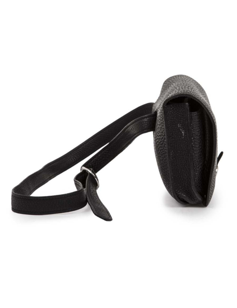 Bag belt "dogon" HERMES leather black taurillon clemance