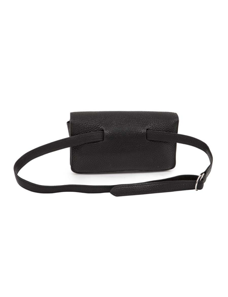 Bag belt "dogon" HERMES leather black taurillon clemance
