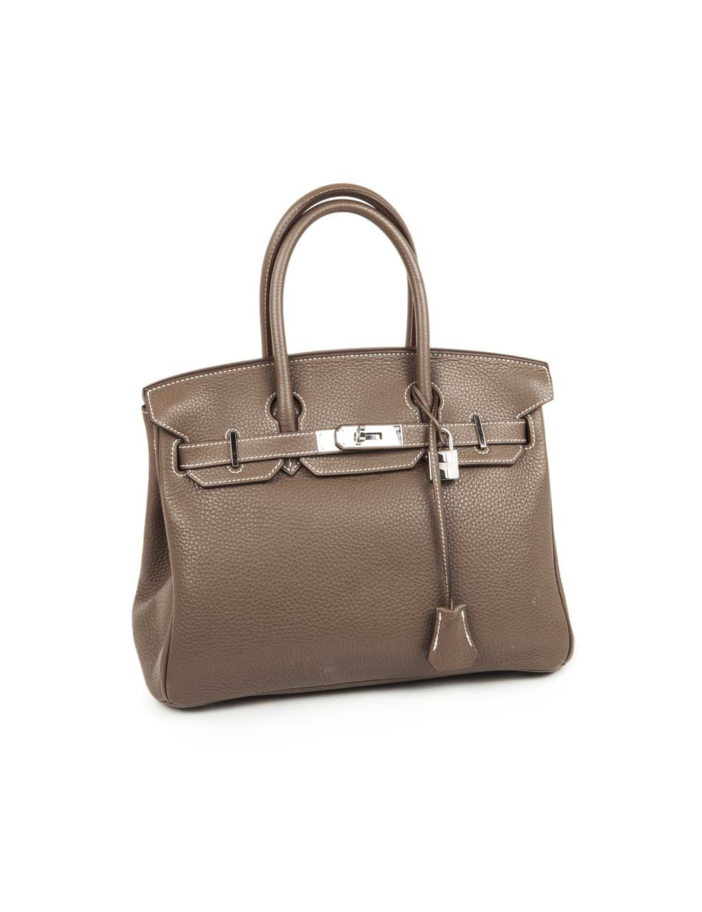 Birkin 30 HERMES cuir taurillon clémence Etoupe