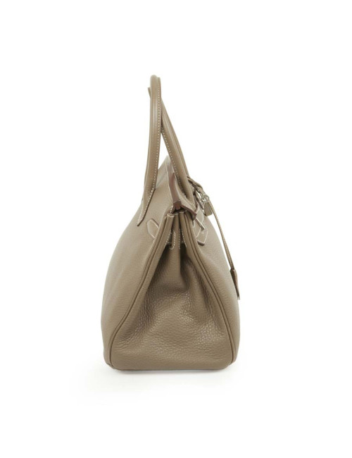Birkin 30 HERMES cuir taurillon clémence Etoupe