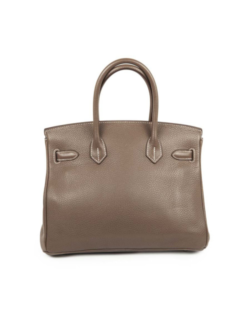 Birkin 30 HERMES cuir taurillon clémence Etoupe