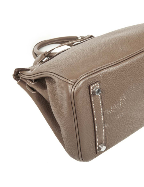 Birkin 30 HERMES cuir taurillon clémence Etoupe