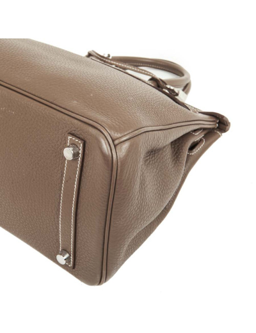 Birkin 30 HERMES cuir taurillon clémence Etoupe