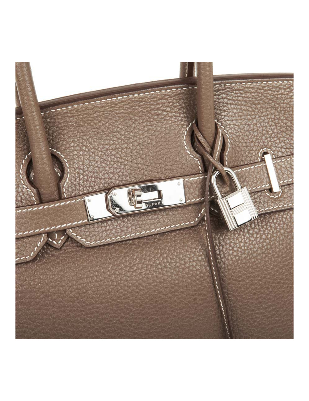 Birkin 30 HERMES cuir taurillon clémence Etoupe