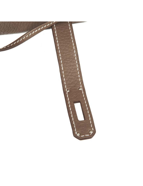 Birkin 30 HERMES cuir taurillon clémence Etoupe