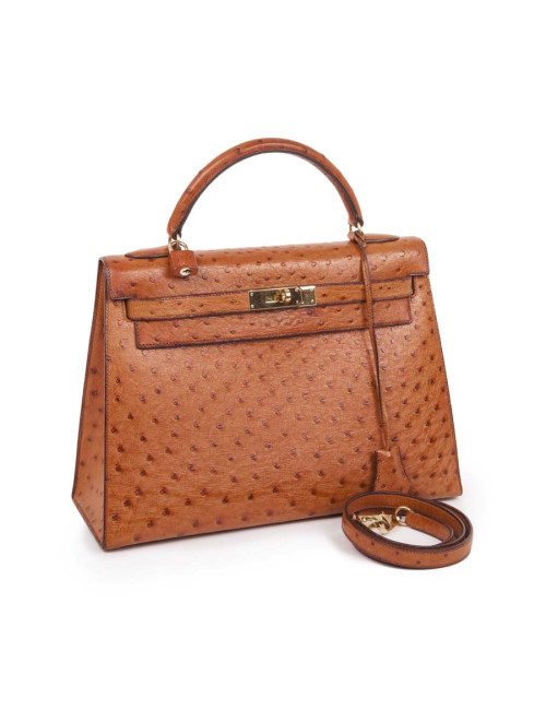 Kelly32 HERMES en autruche