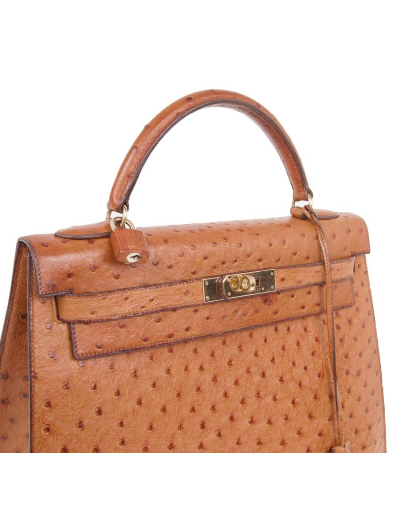 Kelly HERMES 32 in cognac ostrich