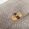 LANVIN gray mouse quilted suede bag