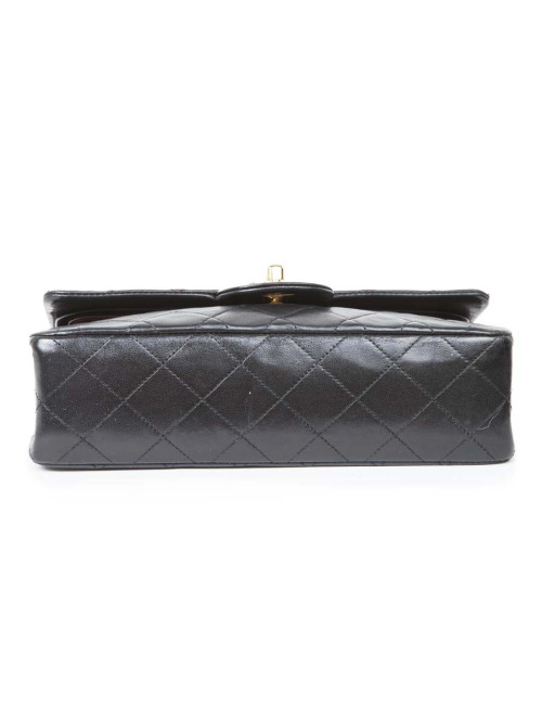 Sac Timeless CHANEL cuir d'agneau lisse matelassé noir