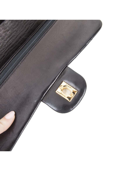 Timeless CHANEL black quilted smooth lambskin bag