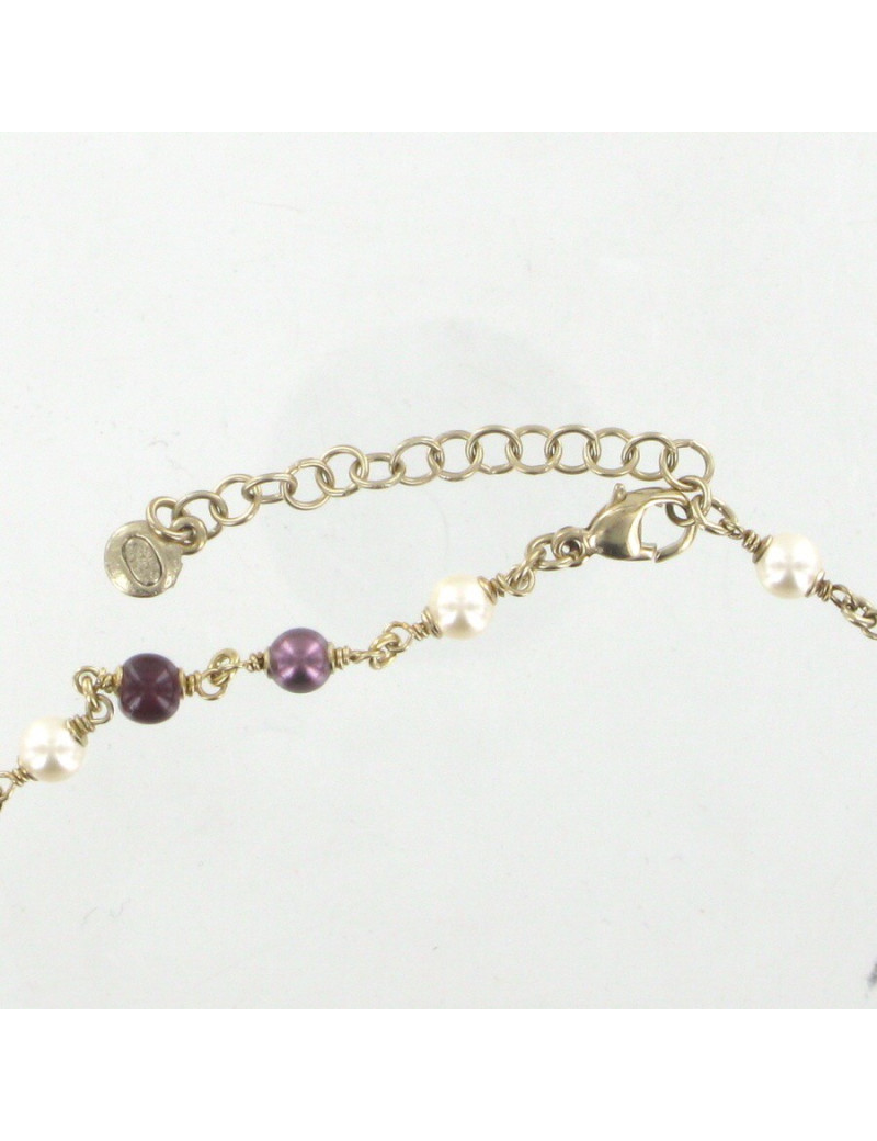 Sautoir CHANEL triple rangs perles et camélias