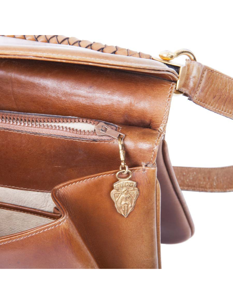 GUCCI Collector Vintage bag in aged brown leather