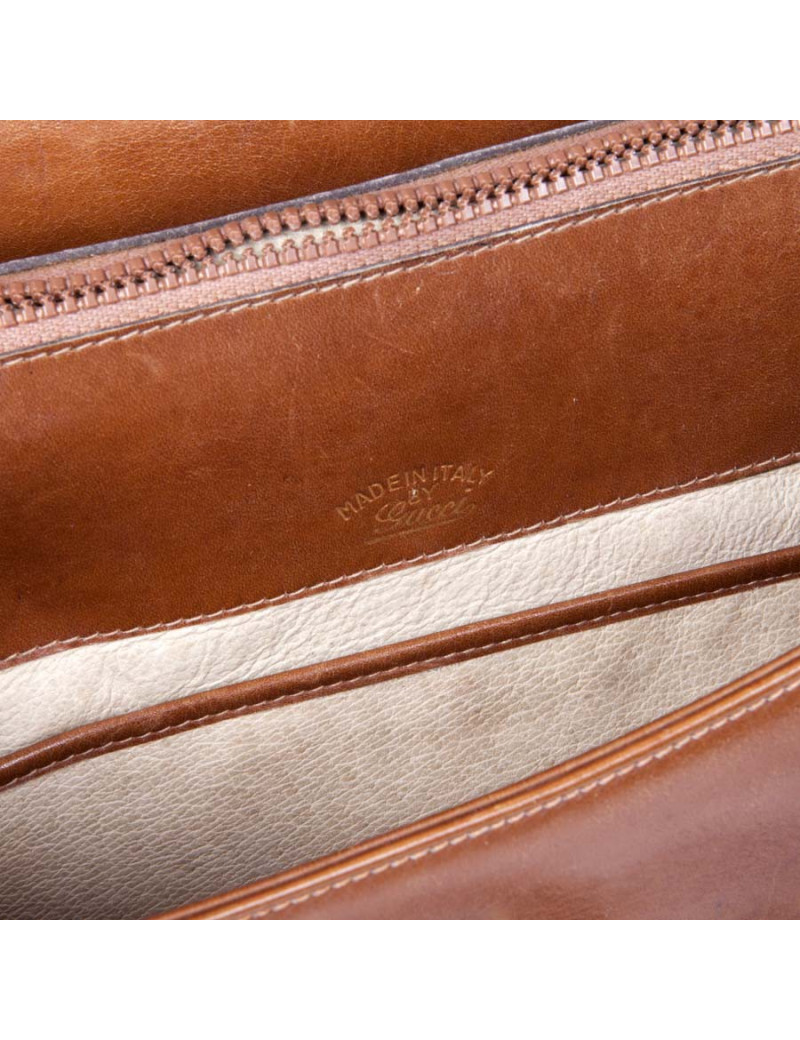 GUCCI Collector Vintage bag in aged brown leather