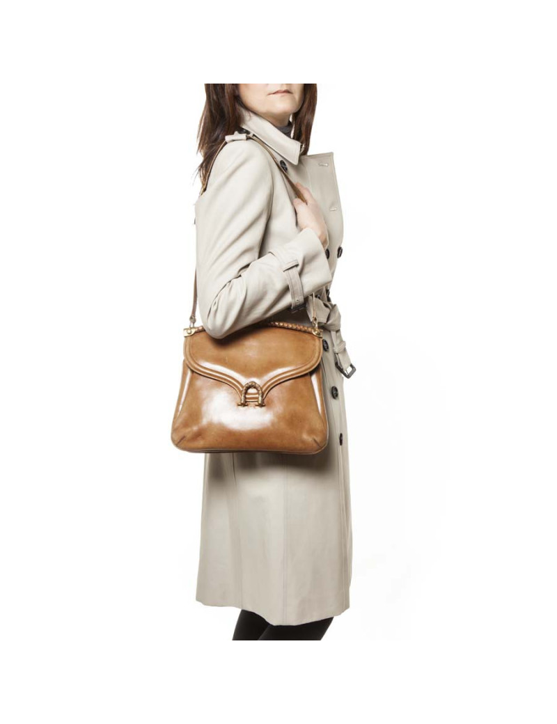 GUCCI Collector Vintage bag in aged brown leather