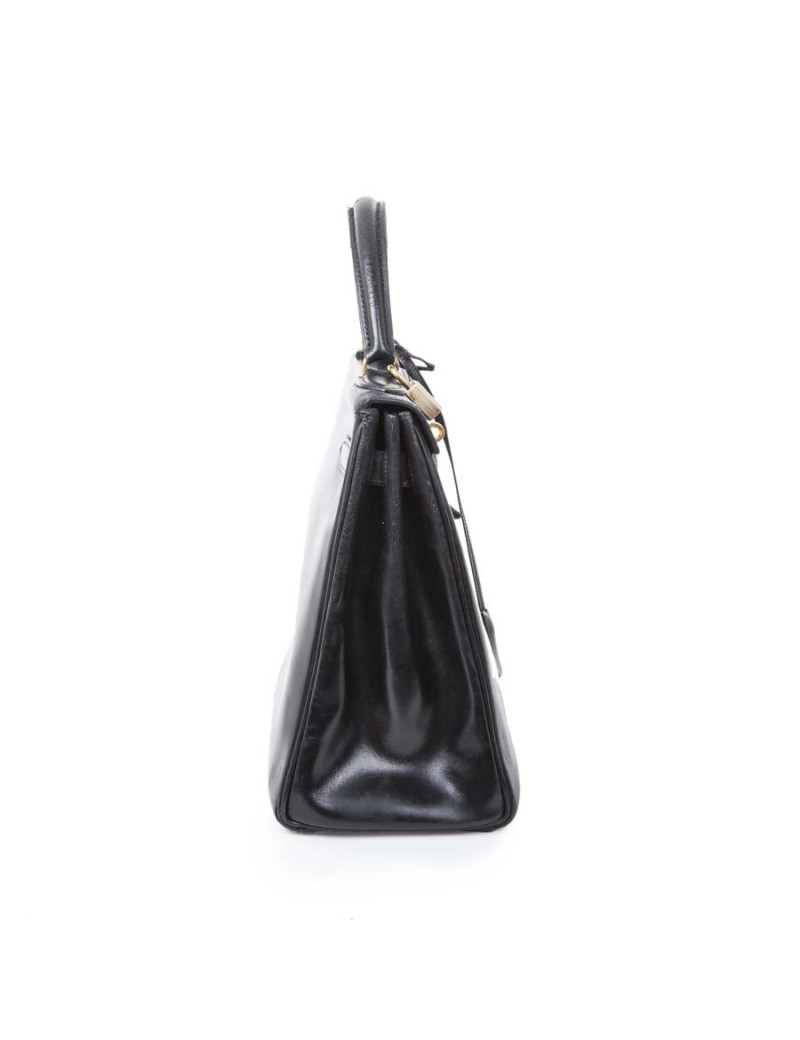 HERMES vintage Kelly 32 bag in black box leather