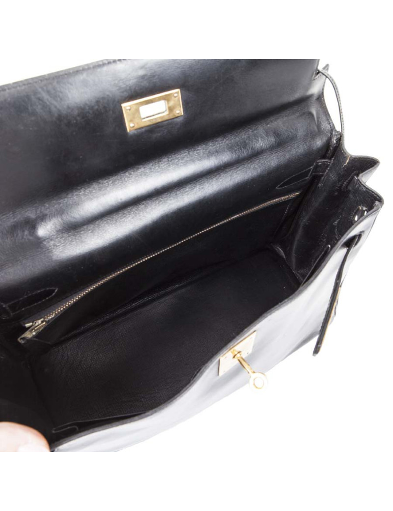  reparation Sac Kelly 32 HERMES cuir box noir