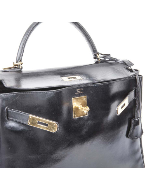  reparation Sac Kelly 32 HERMES cuir box noir