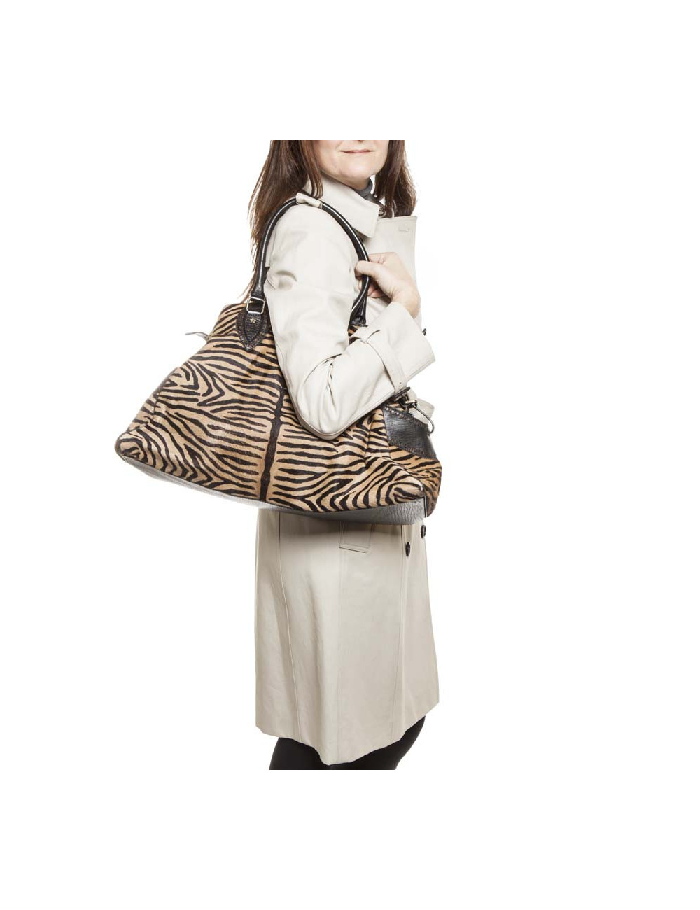 FENDI goatskin bag with a zebra pattern