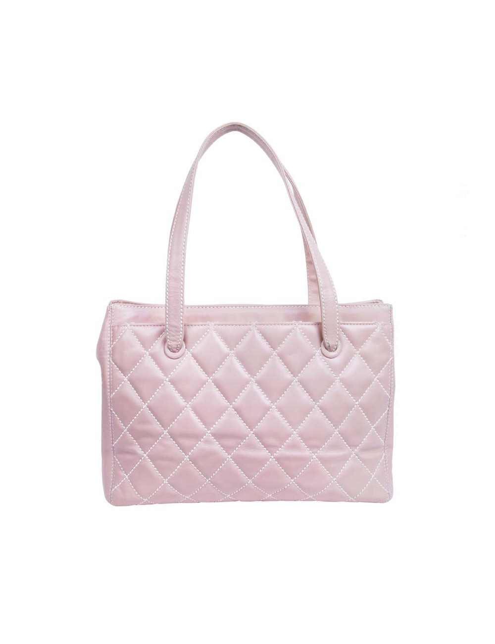 CHANEL pink shoulder bag in pink smooth leather