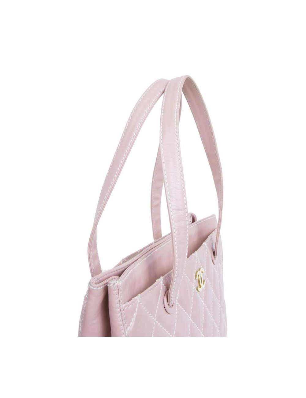 CHANEL pink shoulder bag in pink smooth leather