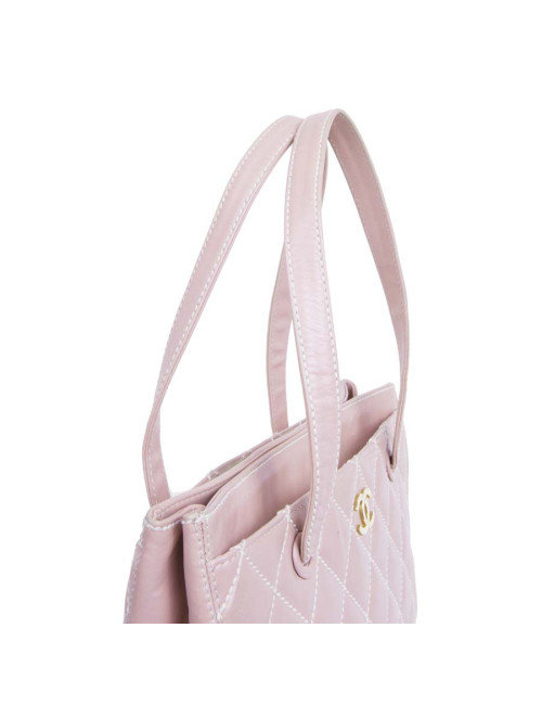 CHANEL pink shoulder bag in pink smooth leather