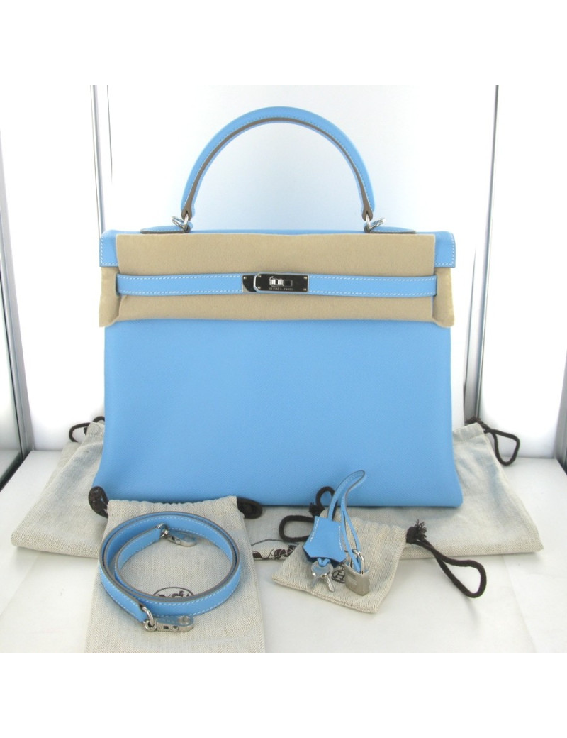 Kelly 35 HERMES epsom bleu ciel