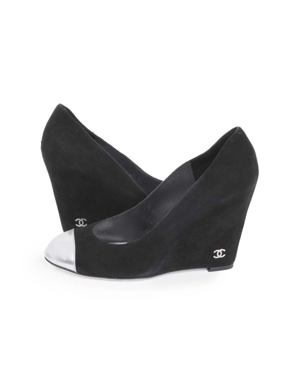 Escarpins CHANEL T veau velours noir